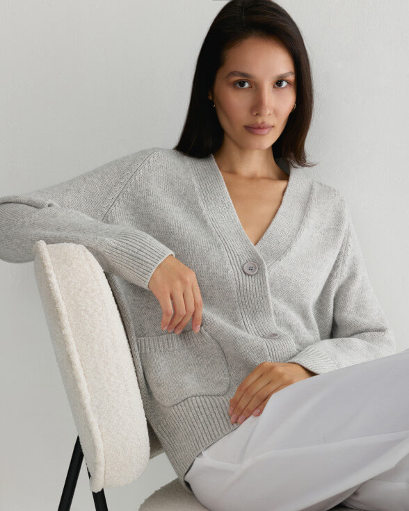 Кардиган Укороченный HAYLLI SILVER GREY BLEND 