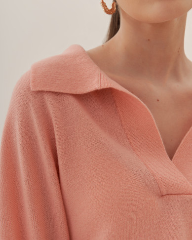 Поло LORIA PRIMROSE PINK из 100% PREMIUM кашемира