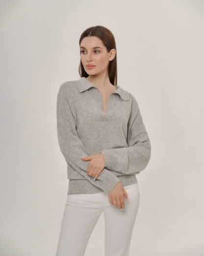 Поло LORIA WARM GRAY из 100% PREMIUM кашемира