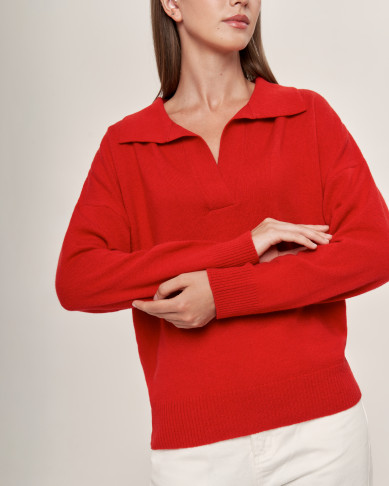 Поло LORIA RHUBARB RED из 100% PREMIUM кашемира